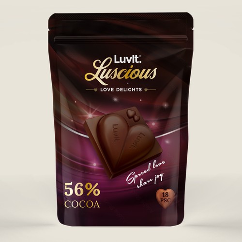 Design a standout label for a Premium Chocolate Homepack Design by Radmilica