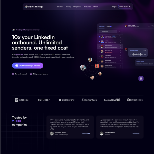 SaaS Homepage for LinkedIn Automation