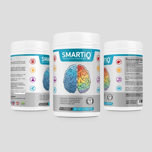 Brain Supplement Label Design Diseño de DesignSBS