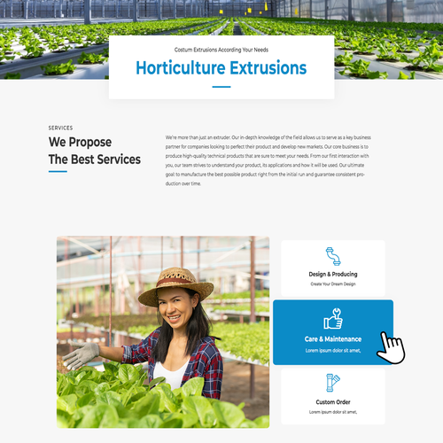 greenhouse promo/landing page with adapted LOGO Design by Wowon