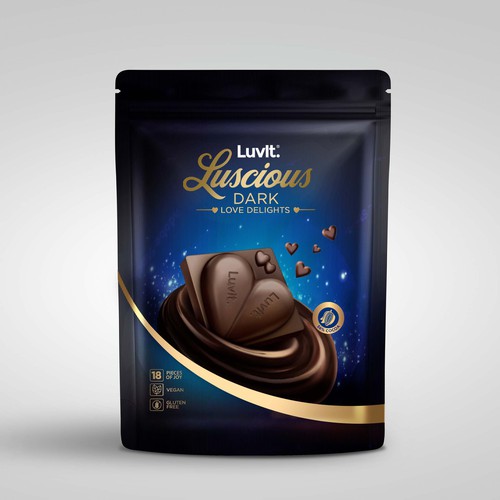 Design a standout label for a Premium Chocolate Homepack Design réalisé par sougatacreative