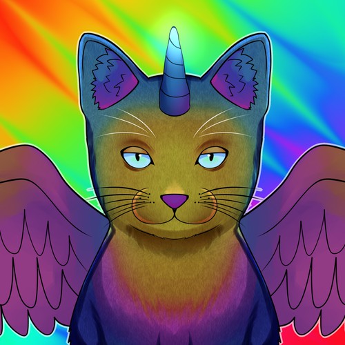 Psychedelic Cats Auto Generated Trading Cards to raise money for Cat Rescue デザイン by yukiaruru