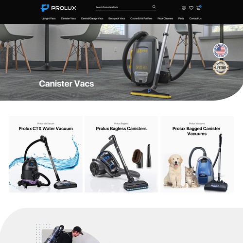 Redesign the new Prolux site! Design by OMGuys™