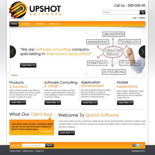 Help Upshot Software with a new website design Design by N-Company