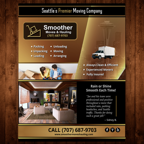 Elegant Flyer For Premier Seattle Moving Company Postcard Flyer Or Print Contest 99designs