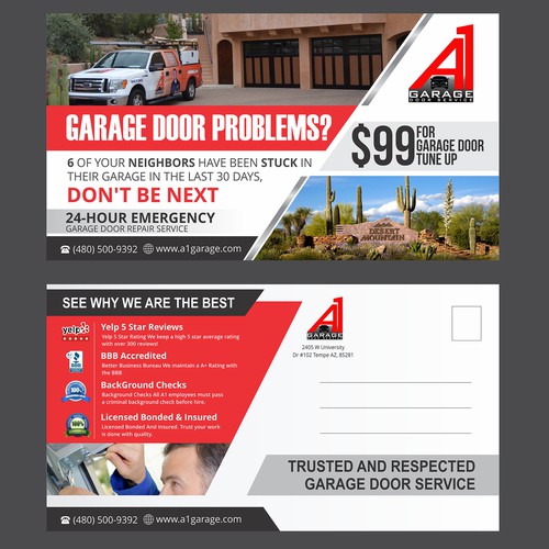 Create a 11 x 6 Garage Door Flyer Réalisé par Dzine Solution