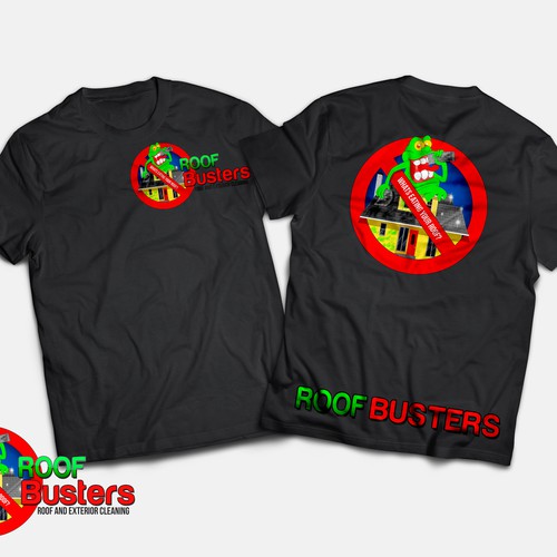 Roof Busters - Roof and Exterior Cleaning logo with a Ghost Busters Theme Design by axelander