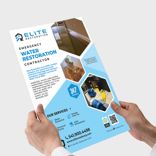 Emergency Water Restoration Flyer Design by Adi Azudin