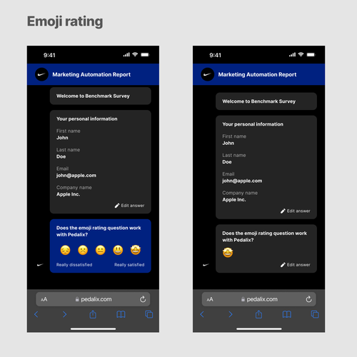 Web app design for a chat like survey with follow up designs Design by LiviuAMDI