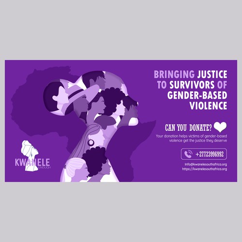 99d NONPROFIT WINNER: Design a fundraiser banner to appeal to donors to support survivors of GBV Design by Wisden