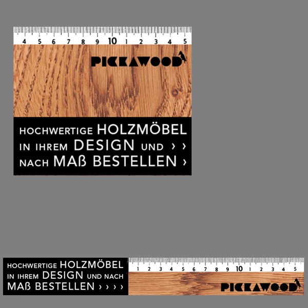Design by Enomille titled "Möbel nach Maß - Banner (Displayanzeigen) für hochwertige Massivholzmöbel"