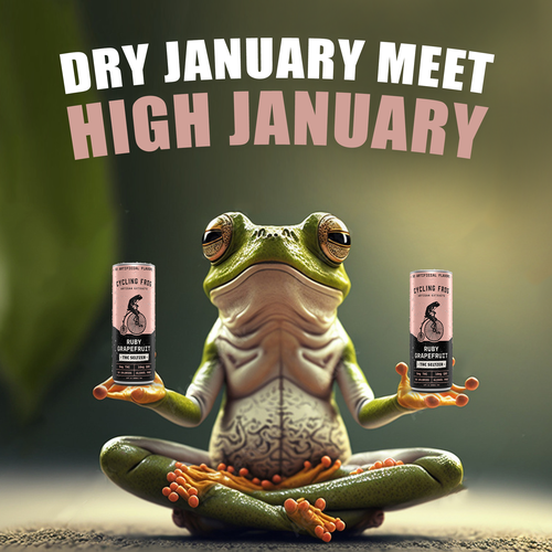 Create a 'Dry January meets High January' poster.  Have Fun, Be Creative, Open to all suggestions. Design by karundesigns