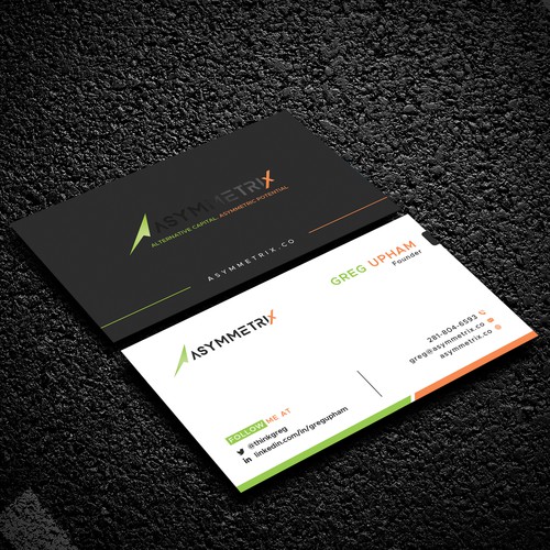 Design a cool, edgey but sophisticated business card for an alternative investment firm. Design von Geniousrabbani
