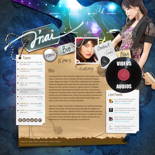 Design di Alternative Rock Artist  J'nai needs a website design di Ananya Roy