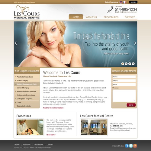 Les Cours Medical Centre needs a new website design Design by Timefortheweb