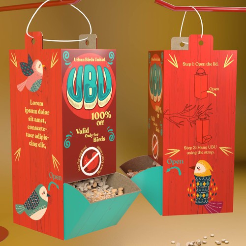 Fun Bird Feeder Box Design Design by ANGEL PackLab