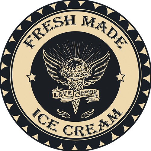 Ice Cream Container Labels for Love Creamery Design by Ani_MIlkshake