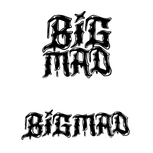 Custom typography logo for Melbourne hardcore band BIG MAD Design by MagesticD