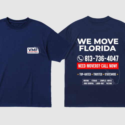 Bold, Professional T-Shirt Design for Veteran-Owned Moving Company (VMF Movers) Design by By.You