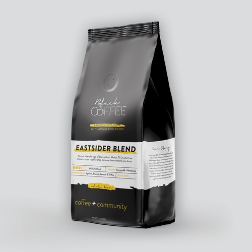 Black Coffee Bags Ontwerp door KimLathe