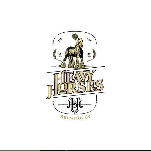 Vintage horse logo for a local brewery Design by F.canarin