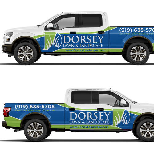 Lawn Care Truck Wrap Design - Ford F150 Crew Cab Design by theANUNGs