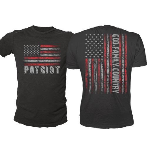 Develop a patriotic shirt that represents: The individual patriot, God, Family, Country Design by -Diamond Head-