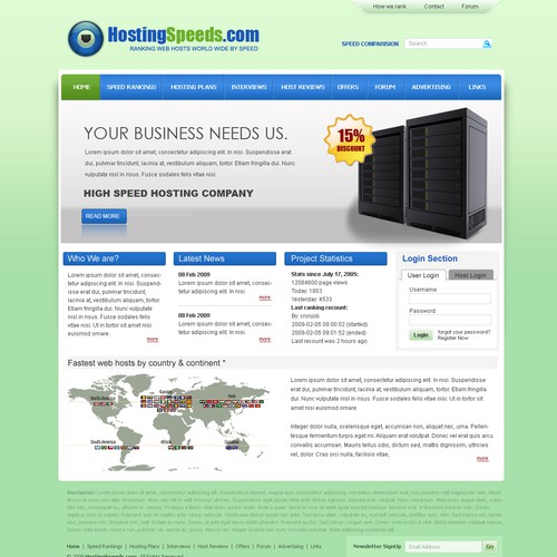 Hosting speeds project needs a web 2.0 design デザイン by Jagriti