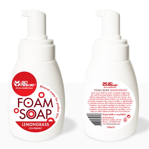 Create beautiful labels for eco-friendly liquid hand soap - the only