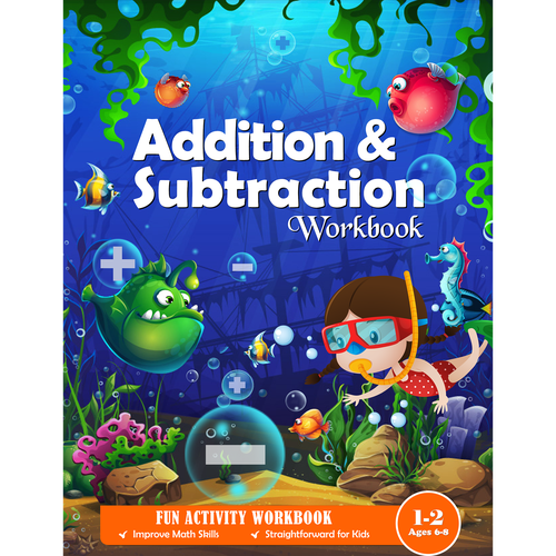 Fun design for kids math workbook Design by H-Izz Design