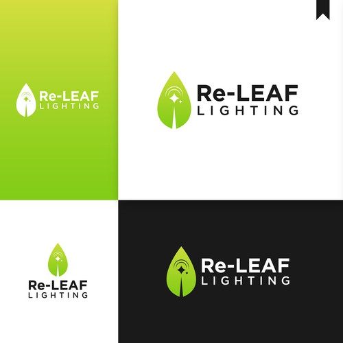 Re-LEAF Lighting logo Design by OpheRocklab