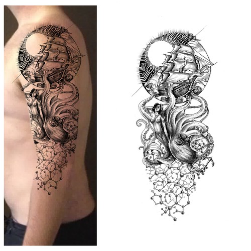 Tattoo: nautical theme, half-sleeve | Illustration or graphics contest