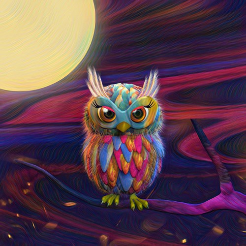 Cute Owl for painting by numbers Design von fabianlinares