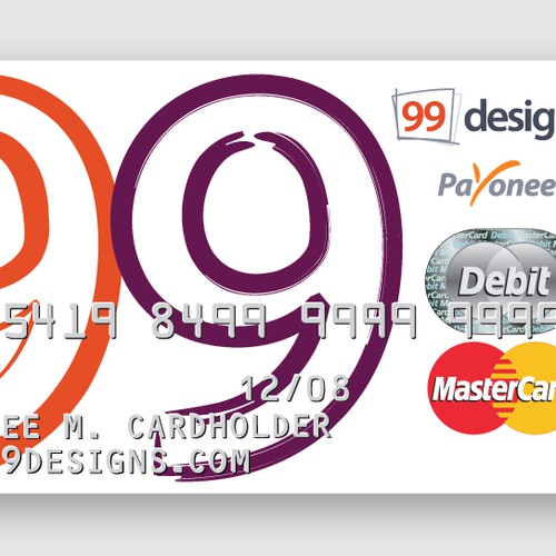 Prepaid 99designs MasterCard® (powered by Payoneer) Design por Spark & Colour