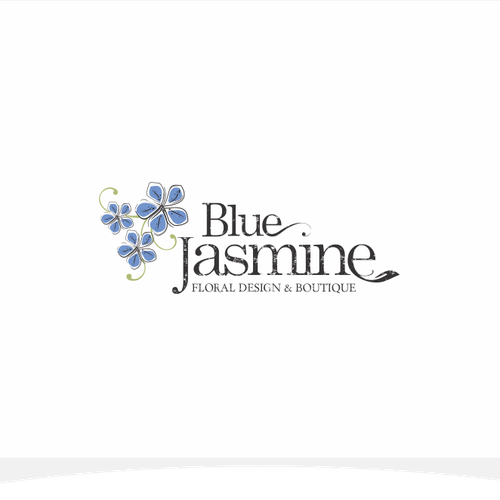 LOGO & BUSINESS CARD DESIGN FOR BLUE JASMINE LLC FLORAL DESIGN AND BOUTIQUE Design by Vesmar