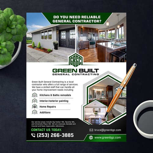 Flyer for General Contracting Company Design by Logicainfo ♥