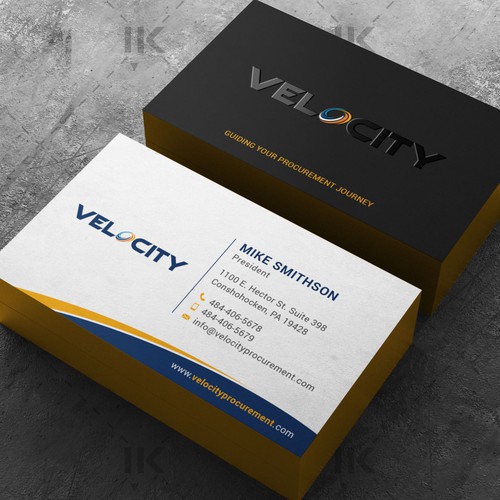 Velocity Procurement - Logo Rebranding - Business Card Design Design by IK_Designs
