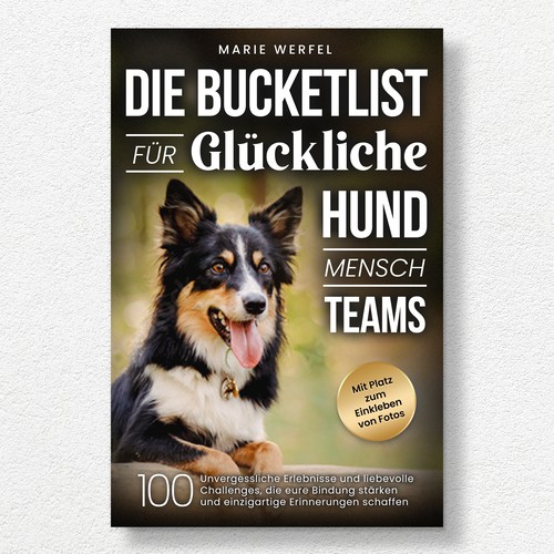 Design a harmonious, cute cover for a dog & human bucketlist Design by Kukira Design