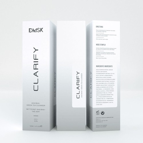 Luxury, high-end product box design for facial cleanser. Design by DG[Graphix]