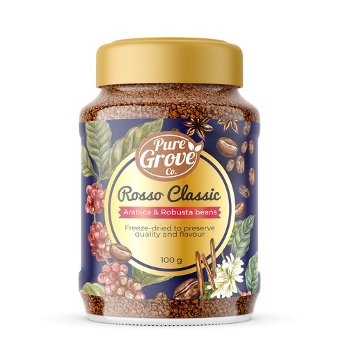 Freeze Dried Coffee Label design Design by Manthanshah