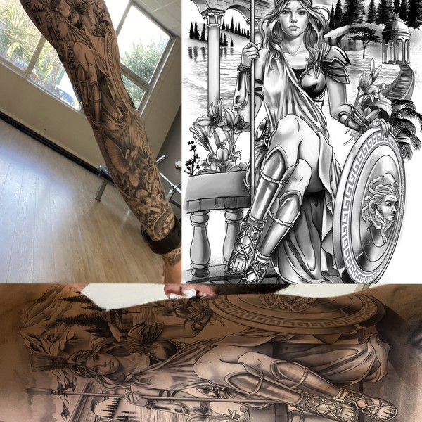 Athena for last part of sleeve tattoo