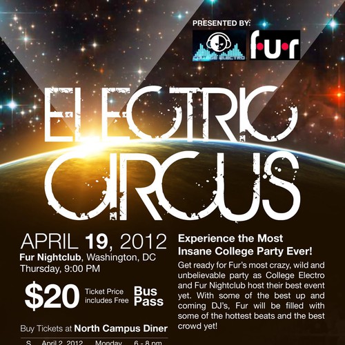 New postcard or flyer wanted for ELECTRIC CIRCUS Ontwerp door Seth Marquin Busque