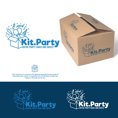 Design a fun logo for a businees offering a party in a box! Design by AdryQ