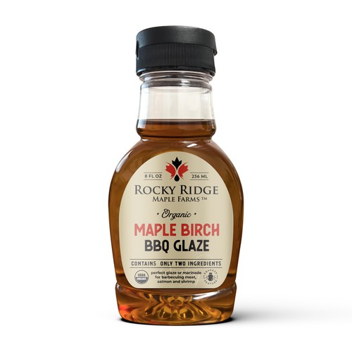 Vintage Label for Birch and Maple Syrup Barbecue Glaze Design by Krasi Miletieva