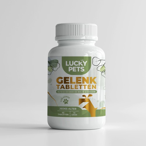 Modern label design for high quality joint tablets for dogs Design by EffieK