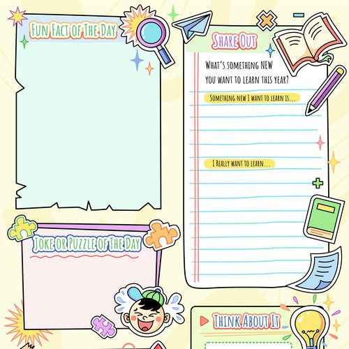 Design a worksheet template for children's activity book Design by Munir_