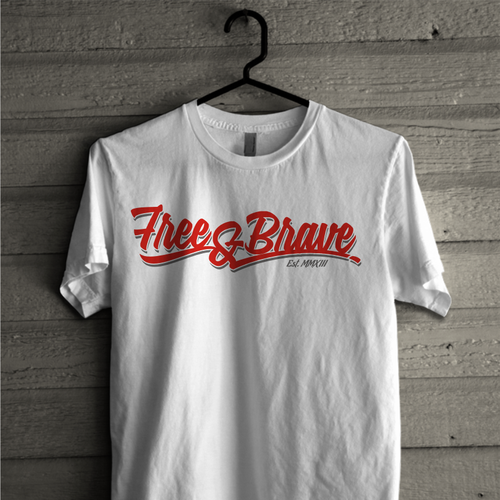 Trendy t-shirt design needed for Free & Brave Design por DLVASTF ™