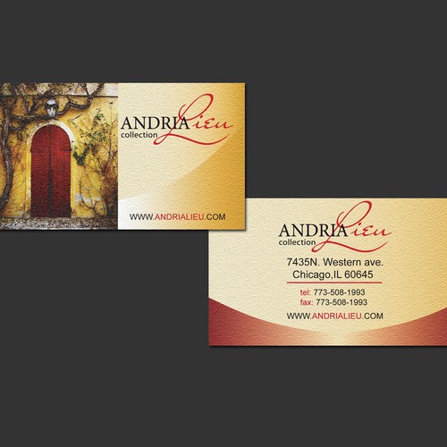 Create the next business card design for Andria Lieu Réalisé par Deeptinl