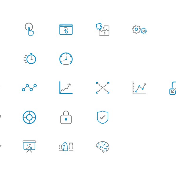 create flat, duotone icons for a new game changing product