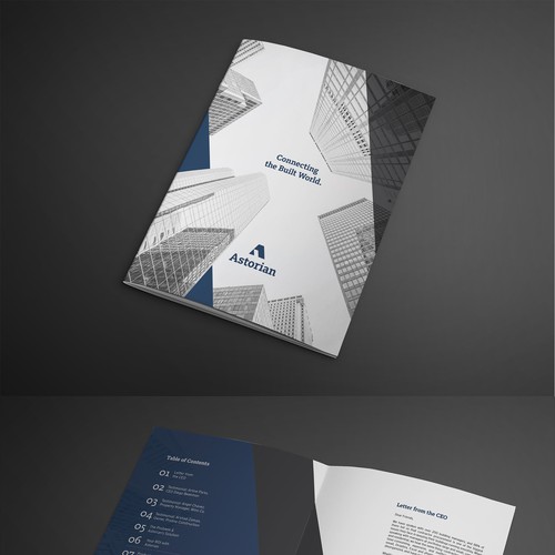 Design a sleek sales booklet for a real-estate technology company Design by Arttero